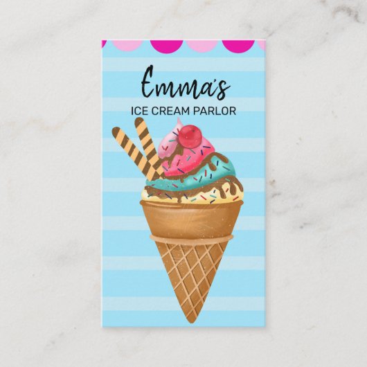ice Cream parlor van party shop food van Visitekaartje (Voorkant)