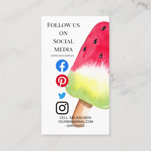 ice Cream parlor van party shop food van Visitekaartje (Achterkant)