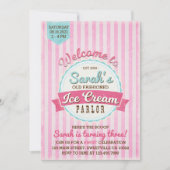 Ice Cream Parlor verjaardagsuitnodiging Kaart (Voorkant)
