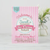 Ice Cream Parlor verjaardagsuitnodiging Kaart (Staand voorkant)