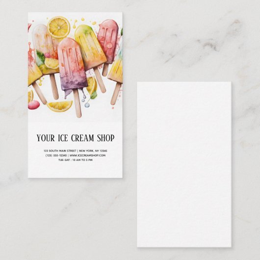 Ice Cream Parlor visitekaartje (Voorkant / Achterkant)