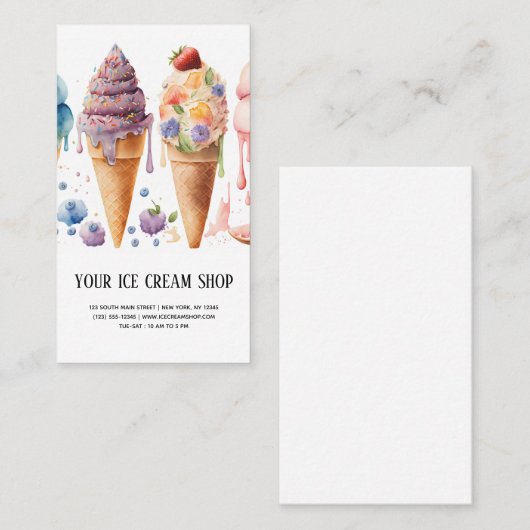 Ice Cream Parlor visitekaartje (Voorkant / Achterkant)