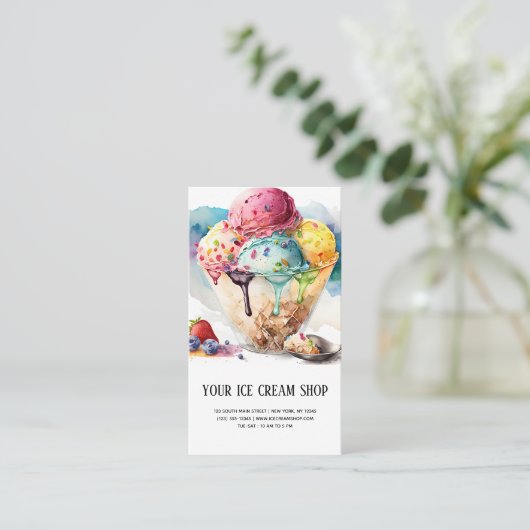 Ice Cream Parlor visitekaartje (Staand voorkant)