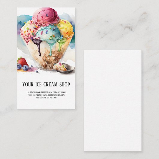 Ice Cream Parlor visitekaartje (Voorkant / Achterkant)