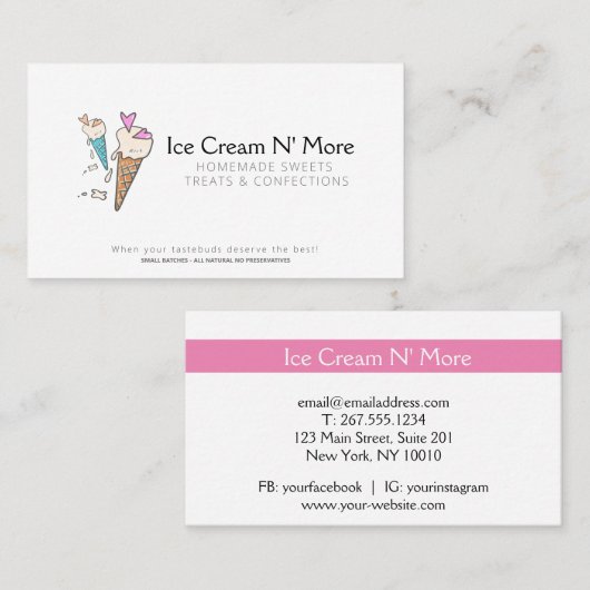 Ice Cream Parlor Visitekaartje (Voorkant / Achterkant)