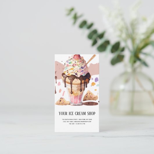 Ice Cream Parlor visitekaartje (Staand voorkant)