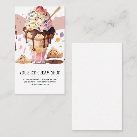 Ice Cream Parlor visitekaartje (Voorkant / Achterkant)