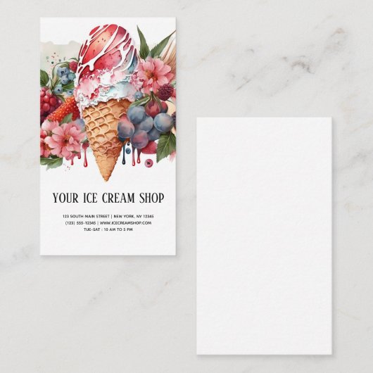 Ice Cream Parlor visitekaartje (Voorkant / Achterkant)