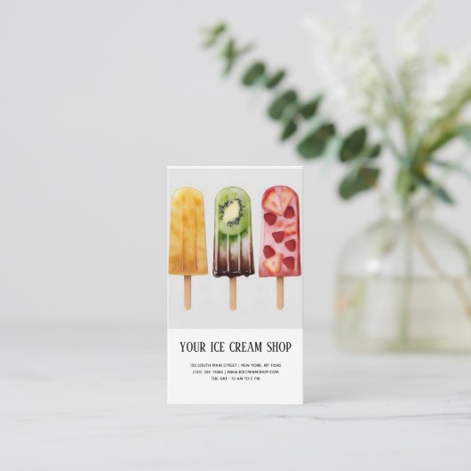 Ice Cream Parlor visitekaartje (Staand voorkant)