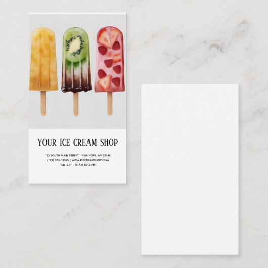 Ice Cream Parlor visitekaartje (Voorkant / Achterkant)