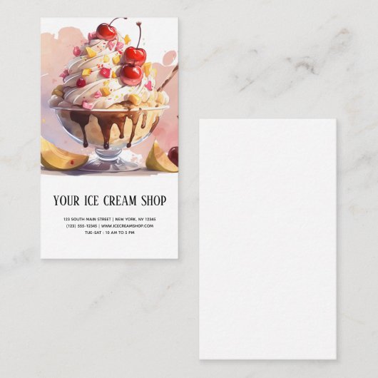 Ice Cream Parlor visitekaartje (Voorkant / Achterkant)