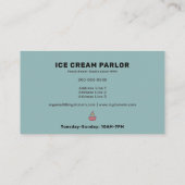Ice Cream Parlor Visitekaartje (Achterkant)