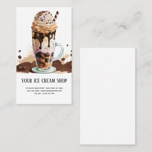 Ice Cream Parlor visitekaartje (Voorkant / Achterkant)