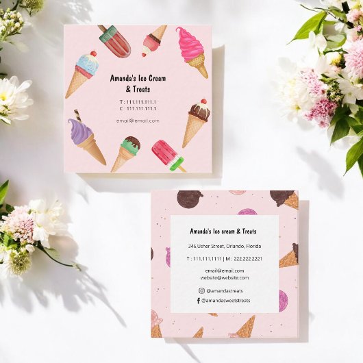 Ice Cream Parlor Winkelroze Visitekaartje