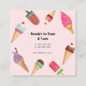 Ice Cream Parlor Winkelroze Visitekaartje (Voorkant)