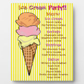 Ice Cream Party aangepaste menu Fotoplaat (Voorkant)