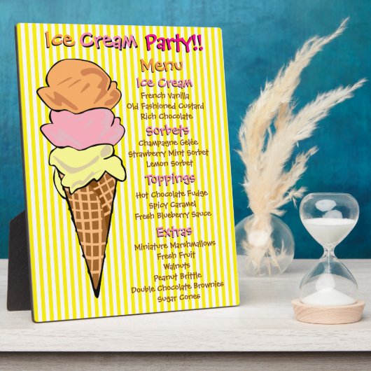 Ice Cream Party aangepaste menu Fotoplaat (Zijkant)