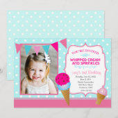 Ice Cream Party-aanhangers Kaart (Voorkant / Achterkant)