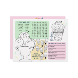 Ice Cream Party Activiteit Blad Placemats voor Kin