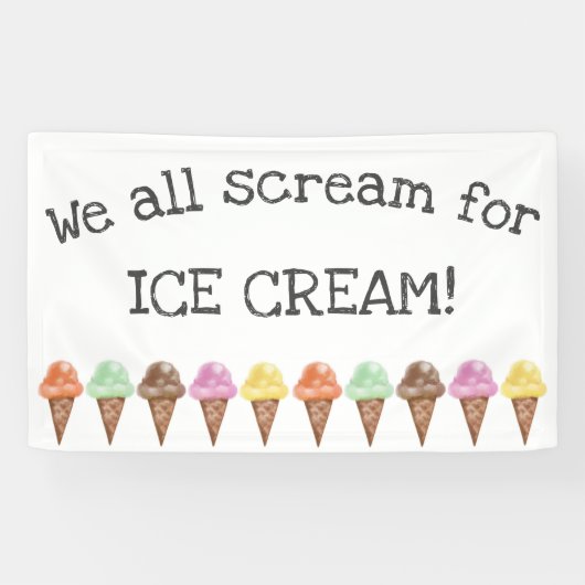 Ice Cream Party-banner Spandoek (Horizontaal)