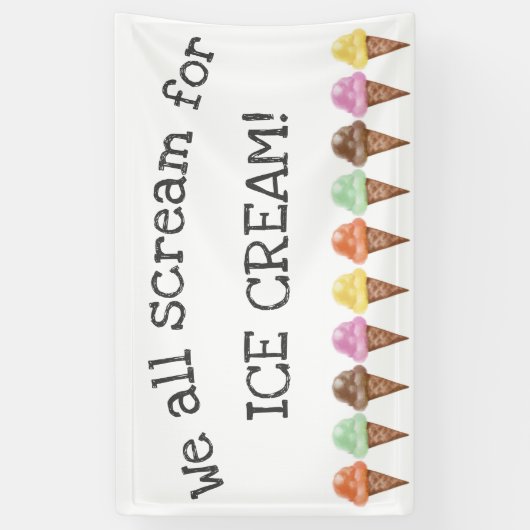 Ice Cream Party-banner Spandoek (Verticaal)