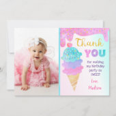 Ice Cream Party Birthday Dank je kaarten (Voorkant)
