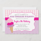 Ice Cream Party Birthday, Ice Cream Social Invitat Kaart (Voorkant)