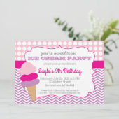 Ice Cream Party Birthday, Ice Cream Social Invitat Kaart (Staand voorkant)
