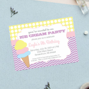 Ice Cream Party Birthday, Ice Cream Social Invitat Kaart