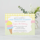 Ice Cream Party Birthday, Ice Cream Social Kaart (Staand voorkant)