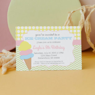 Ice Cream Party Birthday, Ice Cream Social Kaart