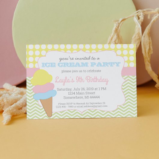 Ice Cream Party Birthday, Ice Cream Social Kaart