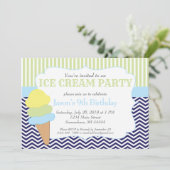 Ice Cream Party Birthday, Ice Cream Social Kaart (Staand voorkant)