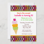 Ice Cream Party Birthday Invitation icecream Kaart (Voorkant)