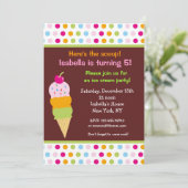 Ice Cream Party Birthday Invitation icecream Kaart (Staand voorkant)