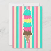 Ice Cream party Birthday Invitation Kaart (Achterkant)