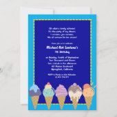 Ice Cream Party Birthday Invitation Kaart (Voorkant)