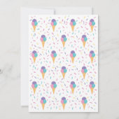 Ice Cream Party Birthday Invitation, Scoop Kaart (Achterkant)