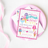 Ice Cream Party Birthday Invitation, Scoop Kaart