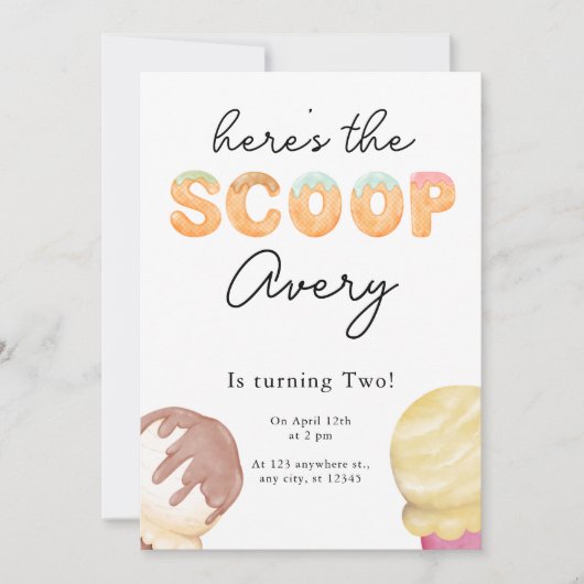 Ice Cream Party Birthday Uitnodiging (Voorkant)