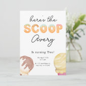 Ice Cream Party Birthday Uitnodiging (Staand voorkant)