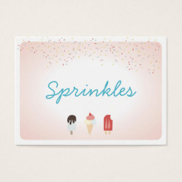 Ice Cream party Dessert Buffet Food Labels Visitekaartjes