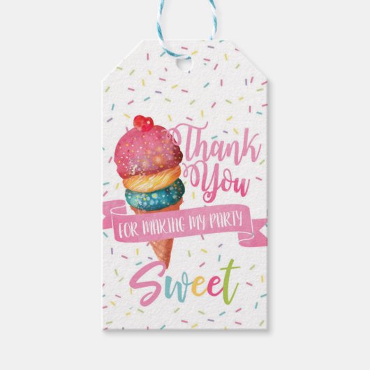 Ice Cream Party Favor Label Cadeaulabel (Voorkant)