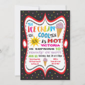 Ice Cream Party Funky Fun Uitnodiging (Voorkant)