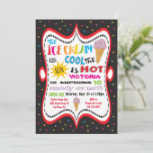 Ice Cream Party Funky Fun Uitnodiging (Staand voorkant)