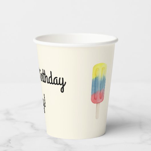 Ice Cream Party gepersonaliseerde papieren bekers (Achterkant)