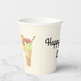 Ice Cream Party gepersonaliseerde papieren bekers