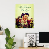 ICE CREAM PARTY Girl met lade Ice Creams Poster (Thuiskantoor)
