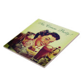 ICE CREAM PARTY Girl met lade Ice Creams Tegeltje (Zijkant)