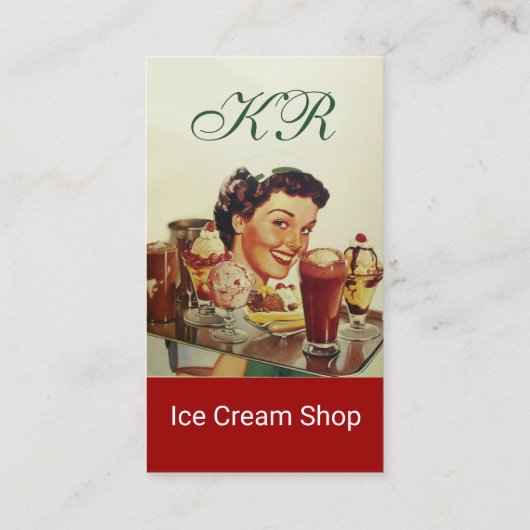 ICE CREAM PARTY Girl met lade Ice Creams Visitekaartje (Achterkant)